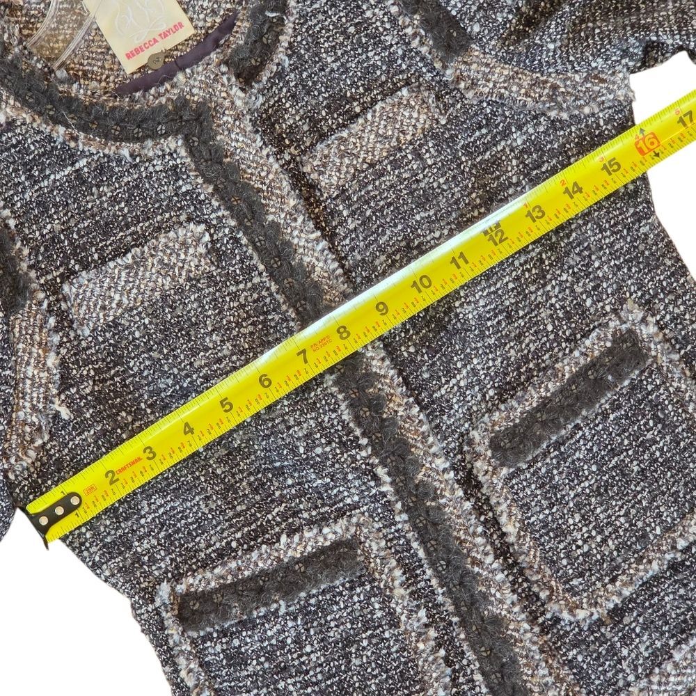 Rebecca Taylor Gray Boucle Tweed Blazer Jacket - Picture 14 of 16